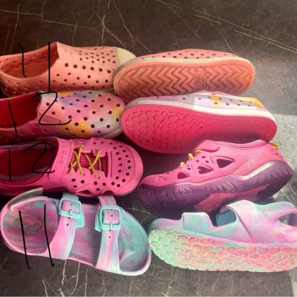 Pink and Blue Sandals with Breathable Design